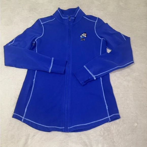 🔥Tommy Bahama Disney Zip Pullover Womens XS Tropical Minnie Mouse Emboidery - Picture 1 of 12